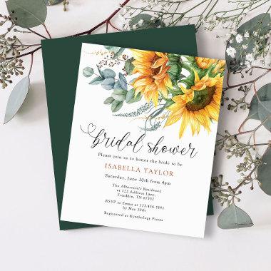 Budget Rustic Sunflower Bridal Shower Invitations