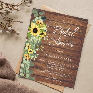 Budget rustic sunflower bridal shower Invitations