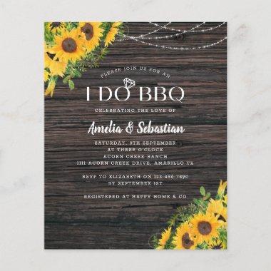 BUDGET Rustic Sunflower Engagement Party Invite