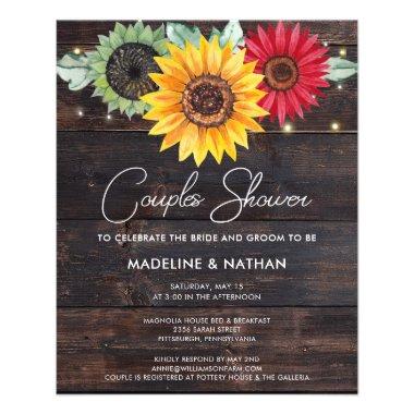 Budget Rustic Sunflowers Barn Couples Shower Flyer