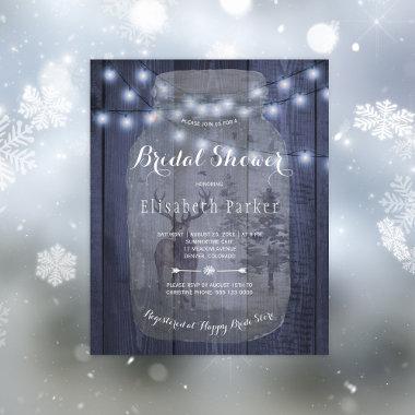 Budget rustic winter bridal shower Invitations flyer