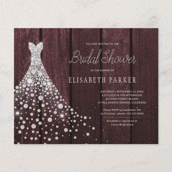 Budget rustic wood bridal shower Invitations flyer