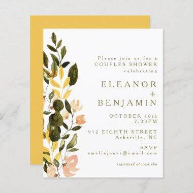 Budget Rustic Yellow Floral Bridal Shower Invite