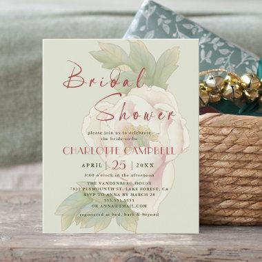 BUDGET Sage and Blush Floral Bridal Shower Invites