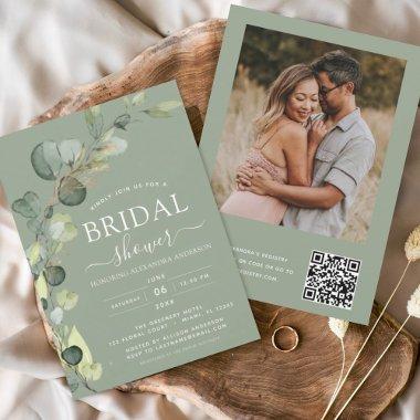 Budget Sage Green  QR Code Eucalyptus