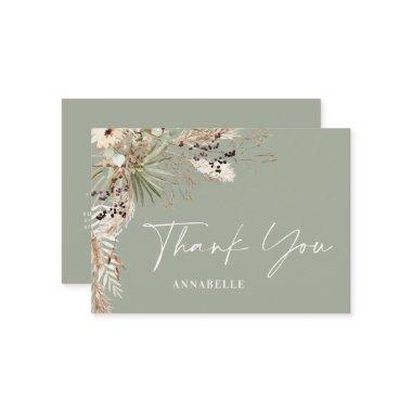 Budget sage green simple bridal shower thank you enclosure Invitations