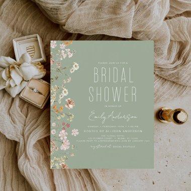 Budget Sage Green Wildflower Bridal Shower
