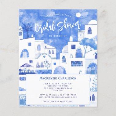 Budget Santorini Bridal Shower Invitations