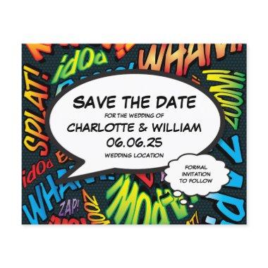 Budget Save the Date Fun Retro Comic Book Pop Art