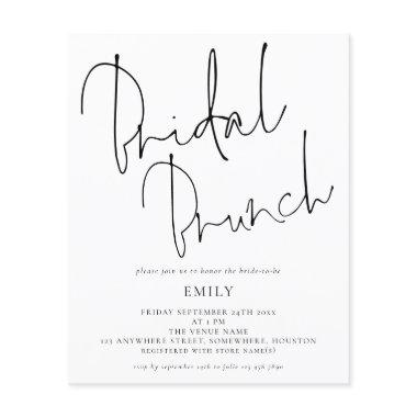 Budget Script Bridal Shower Brunch Invitations