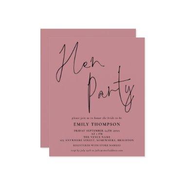 Budget Script Hen Party Dusty Rose