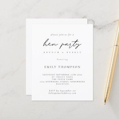 Budget Simple Hen Party Brunch Bubbly Invite