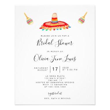 Budget Sombrero Fiesta Bridal Shower Invitations Flyer