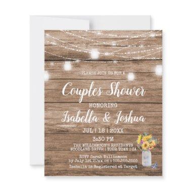 Budget String of Lights & Mason Jar Couples Shower