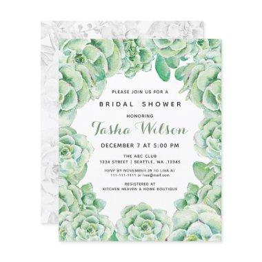 Budget Succulents Bridal Shower Invitations