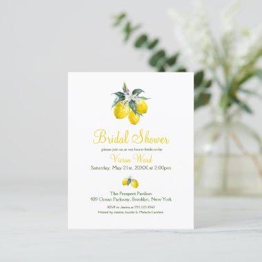 Budget Summer Lemon Bridal Shower Invitations
