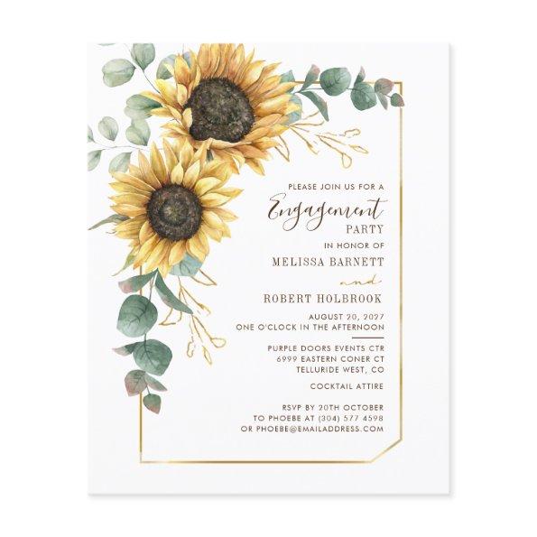 Budget Sunflower Eucalyptus Engagement