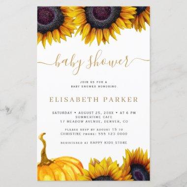 Budget sunflower gold baby shower Invitations