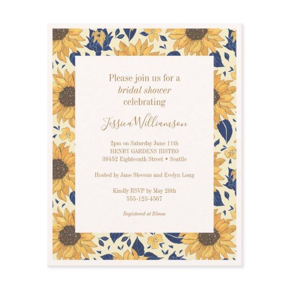 Budget Sunflower Yellow Blue  Invite