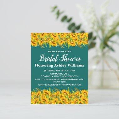 Budget Sunflowers Bridal Shower Invitations Jade