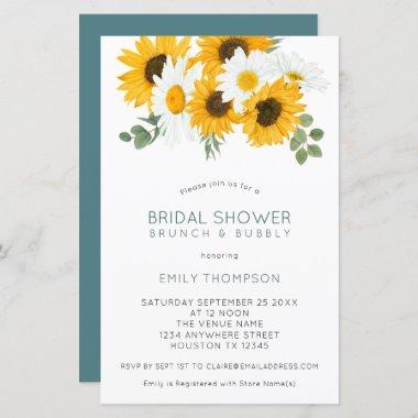 Budget Sunflowers Brunch Bridal Shower Invitations