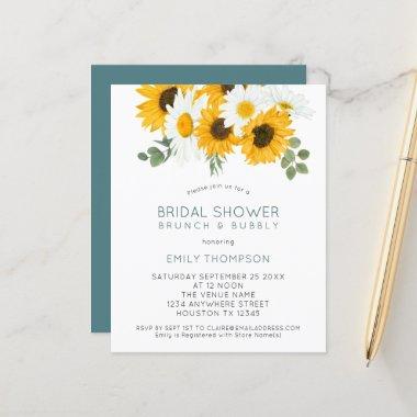 Budget Sunflowers Brunch Bridal Shower Invitations