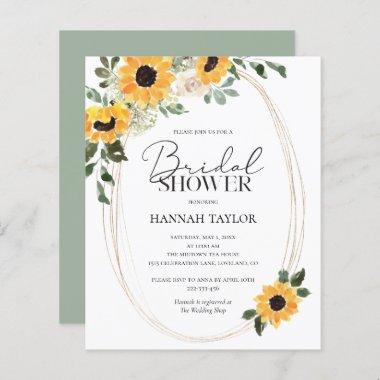 Budget Sunflowers Eucalyptus Bridal Shower Invite