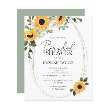 Budget Sunflowers Eucalyptus Bridal Shower Invite