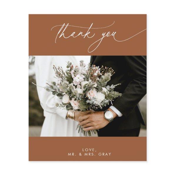 BUDGET Terracotta FallWedding Photo Thank You  Flyer