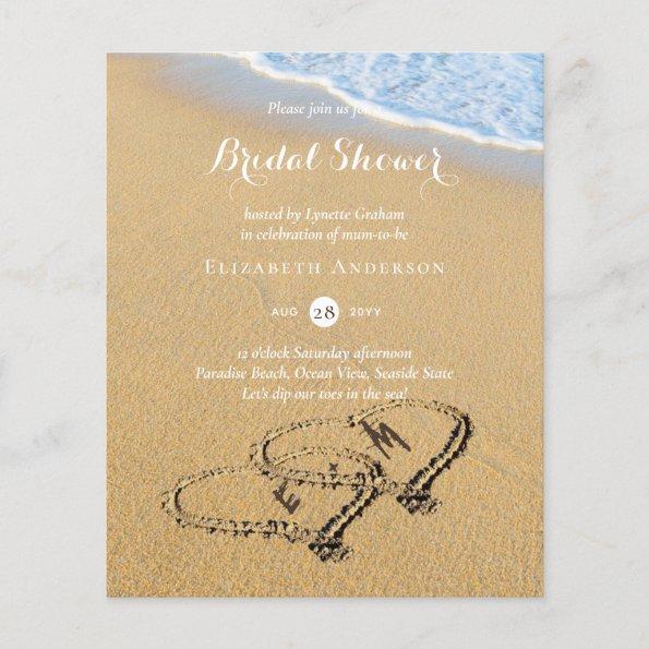 Budget Tropical Beach Hearts in Sand Bridal Shower