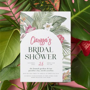 Budget Tropical Floral Arch Modern Bridal Shower
