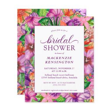 Budget Tropical Floral Bridal Shower Invitations