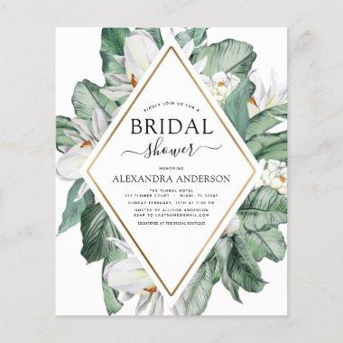 Budget Tropical Magnolia Bridal Shower Invitations