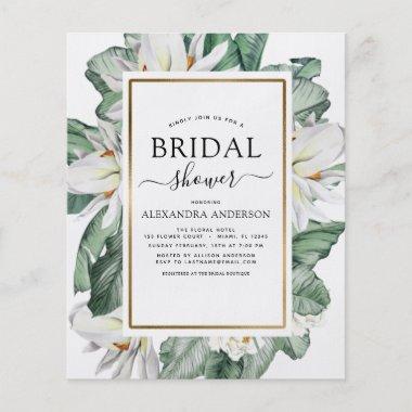 Budget Tropical Magnolia Bridal Shower Invitations Flyer