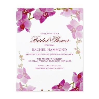 Budget Tropical Orchid Bridal Shower Invitations