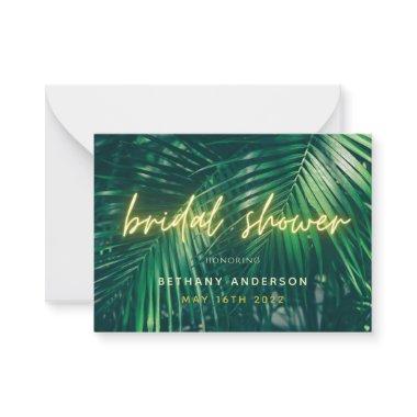 budget Tropical palm bridal shower save the date Note Invitations