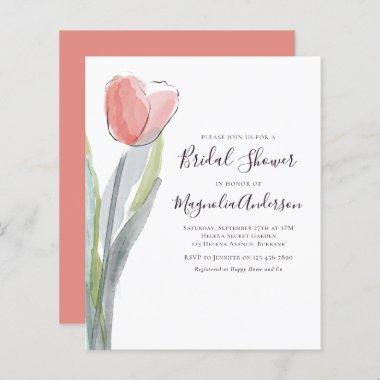 Budget Tulip Bridal Shower Invitations