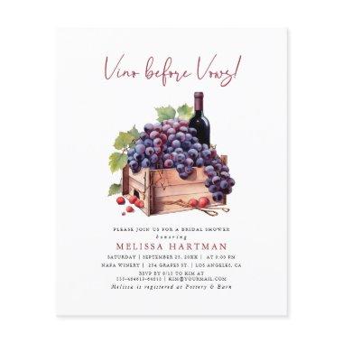 Budget Vino Before Vows Bridal Shower Invitations