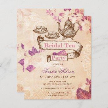 Budget Vintage Bridal Tea Bridal Shower Invitations