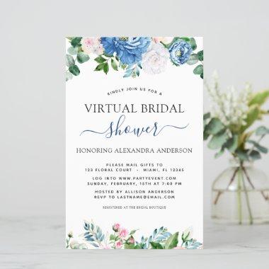 Budget Virtual Bridal Shower Eucalyptus Blue Pink