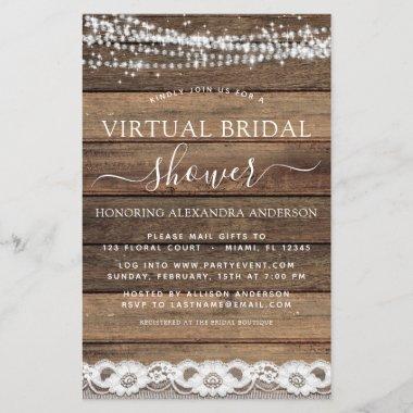 Budget Virtual Bridal Shower Rustic Farmhouse Lace