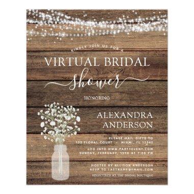 Budget Virtual Bridal Shower Rustic Invitations Flyer