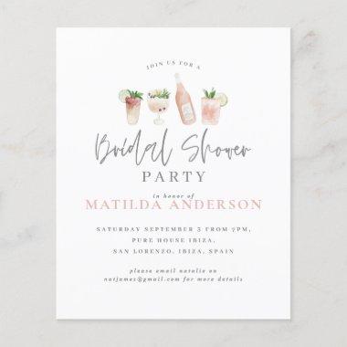 budget watercolor bridal shower party Invitations