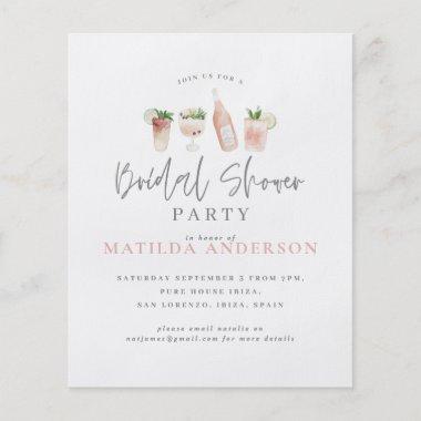budget watercolor bridal shower party Invitations flyer