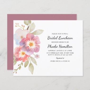Budget Watercolor Floral Bridal Brunch Invitations