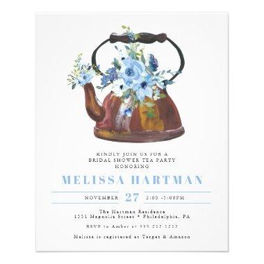 Budget Watercolor Floral Tea Party Bridal Shower Flyer