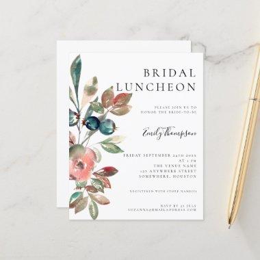 Budget Watercolor Florals Bridal Luncheon Invite