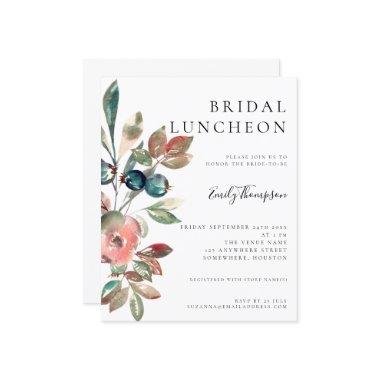 Budget Watercolor Florals Bridal Luncheon Invite