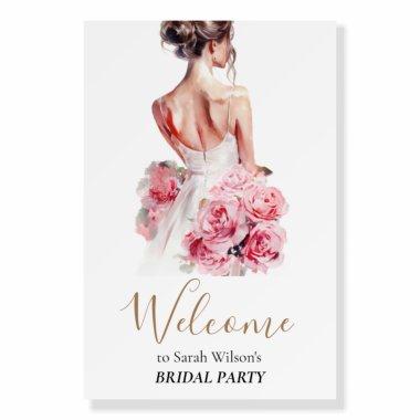 Budget Watercolor Pink Wedding Gown  Foam Board
