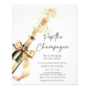 Budget Watercolor Pop The Champagne Bridal Shower Flyer